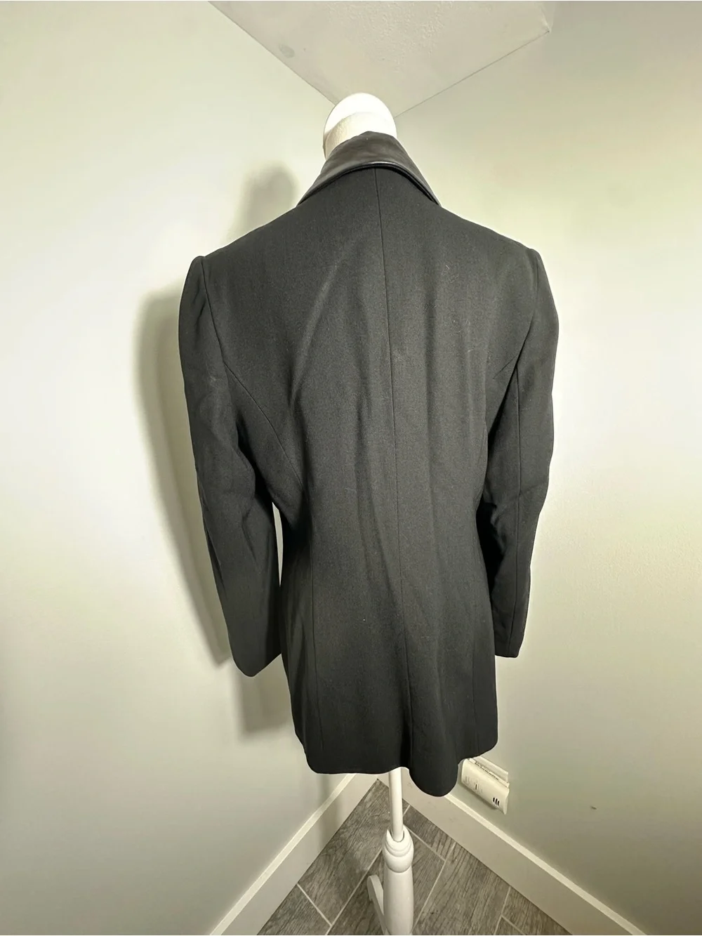 Alberto Makali Wool Leather Blazer Jacket Size 10